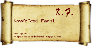Kovácsi Fanni névjegykártya