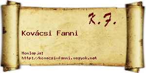 Kovácsi Fanni névjegykártya