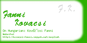 fanni kovacsi business card